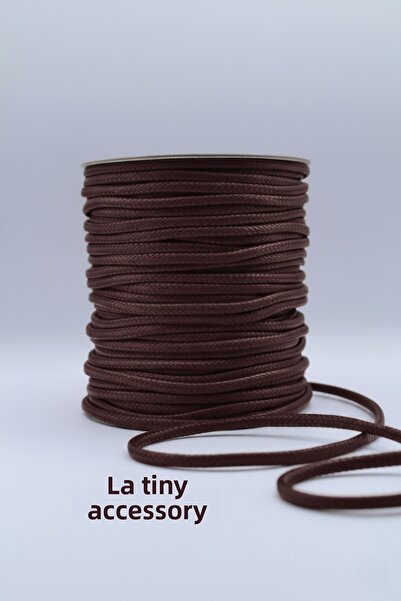 LA TINY AKSESUAR خيط كوري 3 مم، خيط سميك بني - هواية، صناعة المجوهرات والقلائد والأساور - 5 أمتار