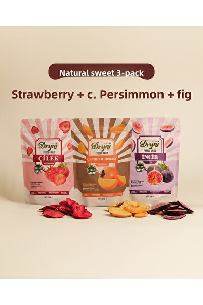 Nima Gurme مجموعة ثلاثية من الحلويات الطبيعية المجففة بالتجميد من ديريني