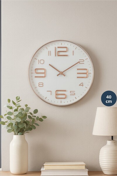HOMİNG Solin 40 cm Rose Gold Wall Clock 242277