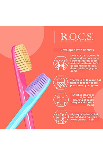 R.O.C.S. Passions Toothbrush Tender-pink Handle-pink Bristle