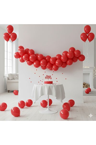 Umamiçe بالونات معدنية حمراء لامعة ملونة 50 قطعة