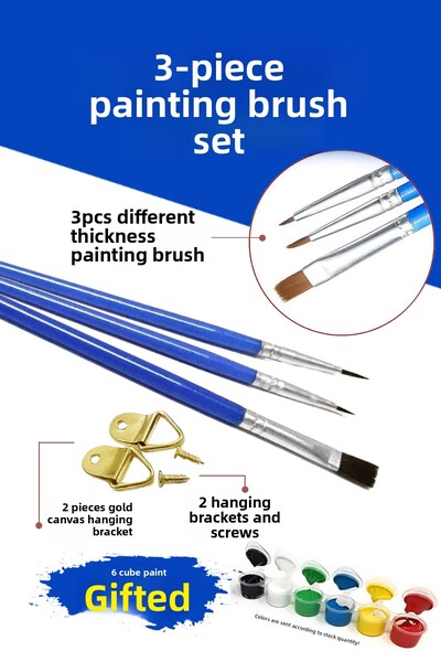 Picasso World Hobby Art مجموعة من 3 فرش رسم مناسبة للرسم الزيتي والأكريليك