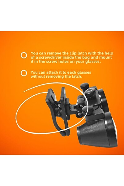 barishan medikal Hiperlupa 3.5X-R Black Doctor Magnifying Glasses Clip-On Changing Pupil Distance Large Lens Dental Eyewear