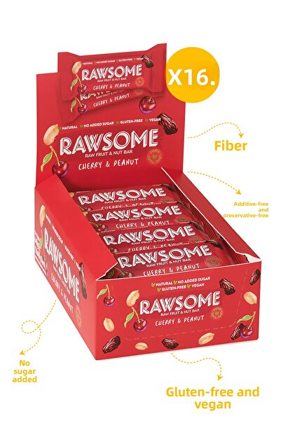 Rawsome 40 جرام من الفواكه والمكسرات - 16 قطعة من الكرز والفول السوداني