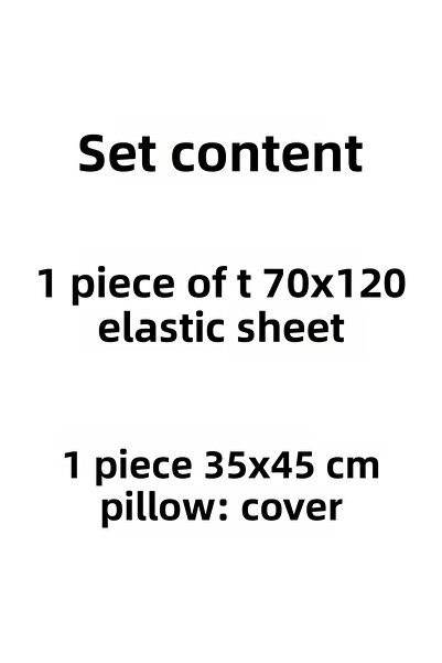 pistore 100% Cotton Ranforce Fitted Sheet Set - Lamb Pattern Park Bed 70X120 35X45