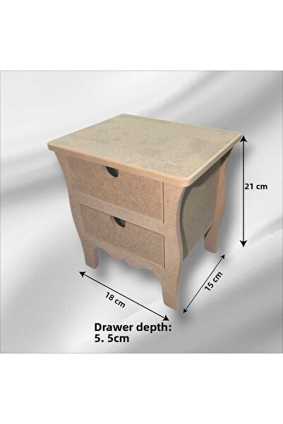 SEKAY AHŞAP صندوق منظم خشبي قابل للطلاء بـ 2 درج للمجوهرات والإكسسوارات