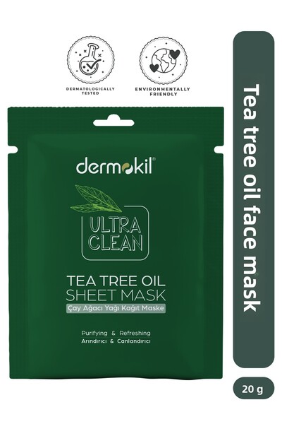 Dermokil Tea Tree Oil Paper Face Mask - Purifying and Anti-Acne 20 ml
