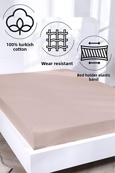 Acacia Fitted Sheet Cotton Single Size 160X200 cm +30 cm