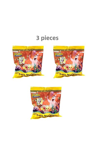 sponge مصاصة بوب كريزي ساور 120 جرام 3 قطع