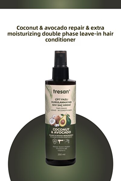 Tresan بلسم الشعر السائل غير القابل للشطف ثنائي المراحل لإصلاح الشعر بجوز اله...