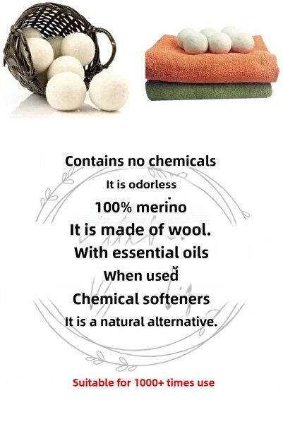 Amentes 3Pcs Natural Softener Laundry Dryer Balls for Laundry Wool Dryer Ball