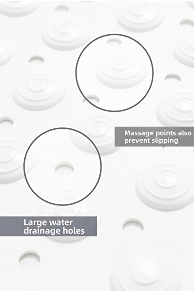 MAİN SHOP Covoraș cu puncte de masaj cu ventuze și scurgere de apă pentru baie, duș, cadă 69,5 x 36 cm