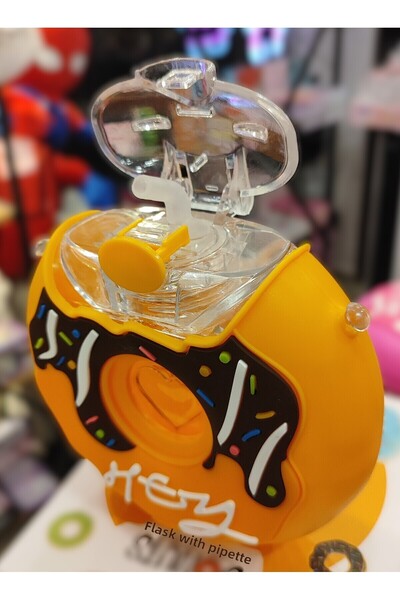 ada çanta kırtasiye 380ml Plastic Water Bottle with Straw in Donut Shape Silicone Protection Ad98740