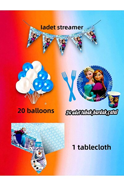 partylady مجموعة صغيرة بتصميم أرض الثلج تتسع لـ 24 شخصًا - لحفلات أعياد الميل...