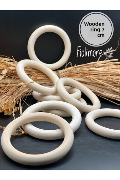 Fiolimore حلقة خشبية 7 سم-(5 قطع)-عضاضة أسنان-أميجورومي-حلقة مكرامية-إكسسوار-...