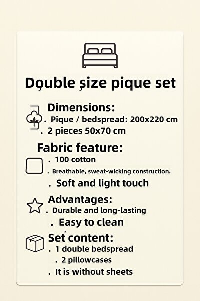 Madame Home 200*230 Double Pike Set with Red Heart Pattern Suitable for Daily Use