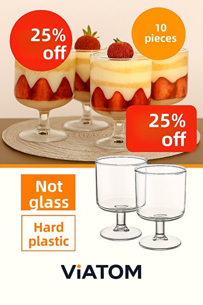 ViATOM كوب تقديم الحلوى من فياتوم ماجنوليا 10 قطع ميكا (ليس زجاج) وعاء ماجنوليا آيس كريم بودينج