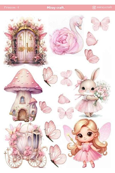 MirayDesign 1 autocolant cu tematică prințesă (12x17 cm) pentru Bullet Journa...