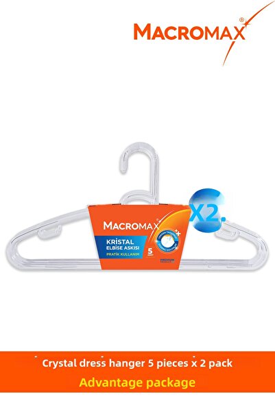 MACRO MAX Crystal Clothes Hanger 5X2 10 Pieces