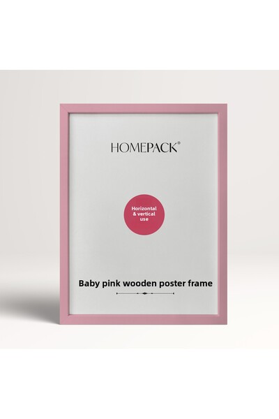 HOMEPACK 42X60 cm Light Pink Wooden Framed Poster Frame, Blank Frame, Light-Pink-Frame-42X60