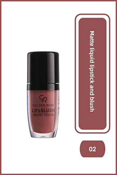 Golden Rose ملمع شفاه وأحمر خدود Velvet Touch رقم: 02 Salmon Pink - أحمر الشف...