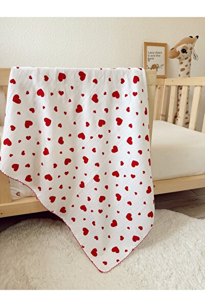 Cloudy Multi-Purpose Muslin Blanket, 27- Hearts Swaddle Cover, 80X90 cm Baby,...