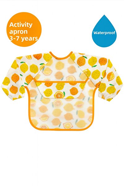 mini mia مريلة نشاطات ورسم للأطفال من عمر 3-7 سنوات مقاومة للماء مع جيوب - مر...