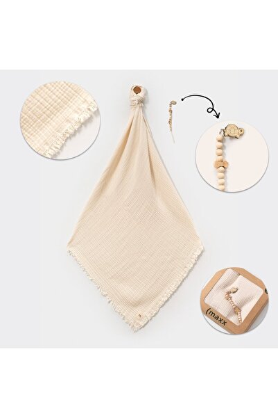 LOVE MAXX Baby 100% Cotton 4-Layer Blanket and Pacifier Holder Set