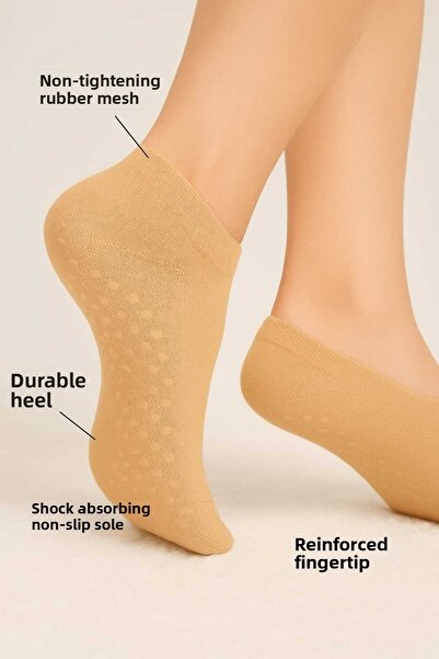 NF ND ENEFENDİ Αντιολισθητικές κάλτσες Unisex Cream για Γιόγκα, Πιλάτες και Τ...