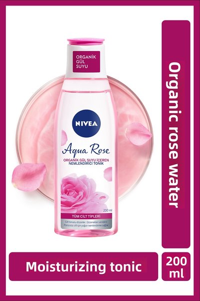 NIVEA Aqua Rose Moisturizing Tonic Containing Organic Rose Water 200 Ml, Mois...