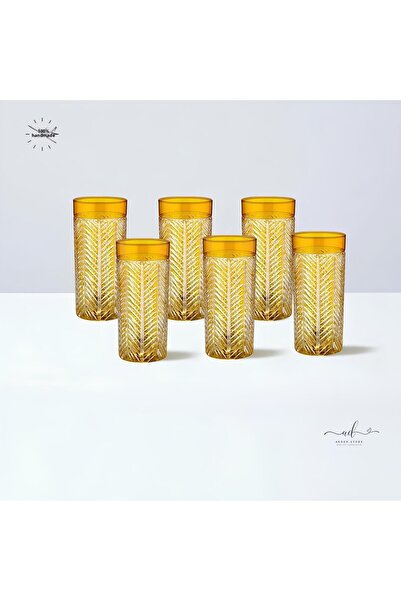 AKDEN STORE كوب ماء مزخرف بالكريستال مكون من 6 قطع، كوب مشروبات غازية