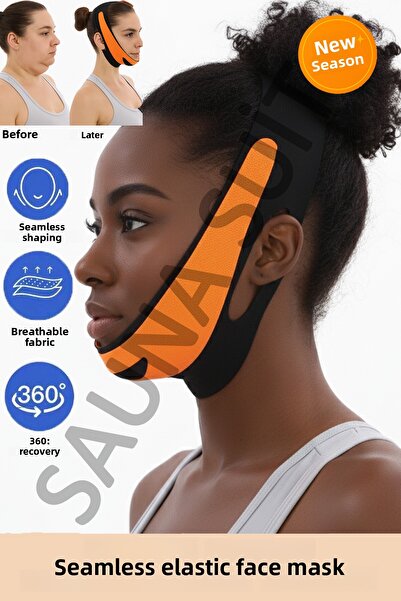 SAUNA SUIT مشد الوجه المضاد للشخير بشريط الذقن المزدوج للجنسين