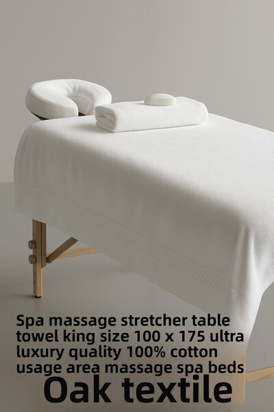 MEŞELİ TEKSTİL 2-Piece Massage Spa Clinic Polikinlik Stretcher Towel Extra Large Size 100X175 | 100% Cotton Ultra Luxurious Thick