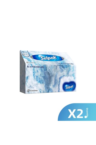 Selpak Box Hand and Face Towel 21X19 cm Three Layers - 80X2 Pieces