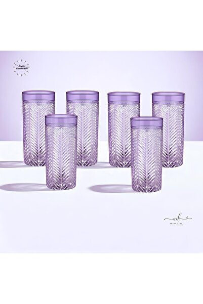 AKDEN STORE Colorful 6-Piece Crystal Decor Water Glass, Soft Drink Glass