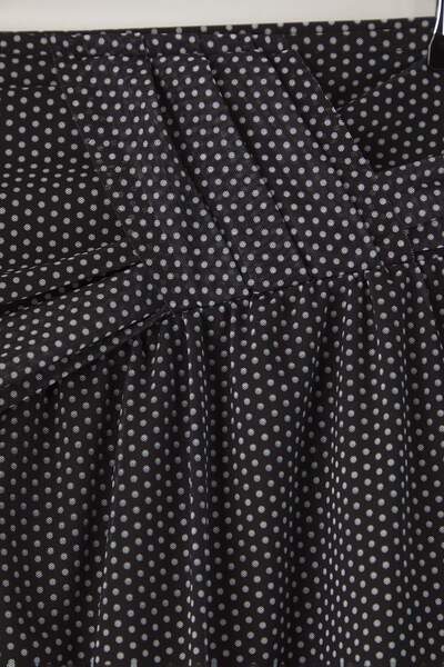 Trendyol Curve Black Polka Dot Patterned Gathered Waist Mini Tulle Knitted Plus Size Skirt Tbbaw26Az00026