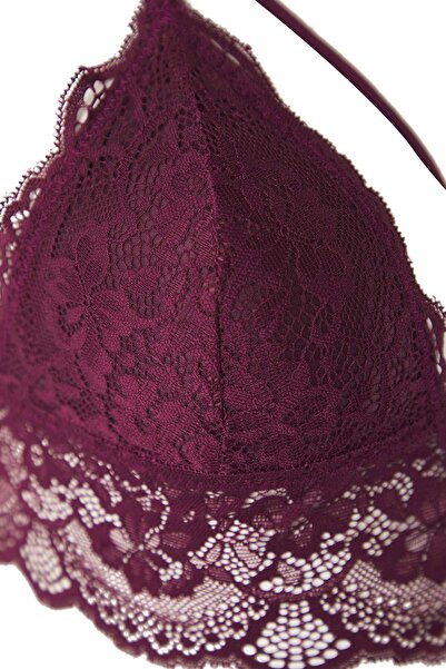 Trendyol Collection Plum Lace Covered Bustier Knitted Bra Thmaw26Su00015