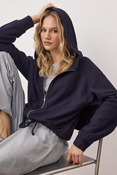 Trendyol Collection Синій Салоніки/Трикотажний оверсайз/широкий крій в'язаний світшот TWOAW26SW00069