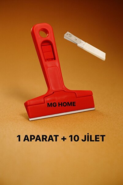 MG HOME 1 Aparat 10 Jilet Yapışkan Folyo Temizleyici Cam + Ocak + Etiket Kazı...