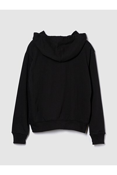 GAP Kadın Siyah Gap Logo Relaxed Fermuarlı Sweatshirt