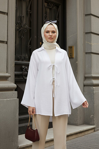 Zeneva Collection Alb - Kimono pentru femei din țesătură naturală de viscoză,...