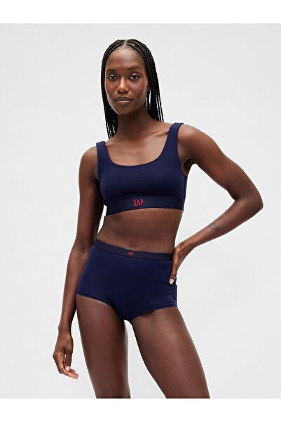 GAP Kadın Lacivert Organik Stretch Pamuk High Rise Şort