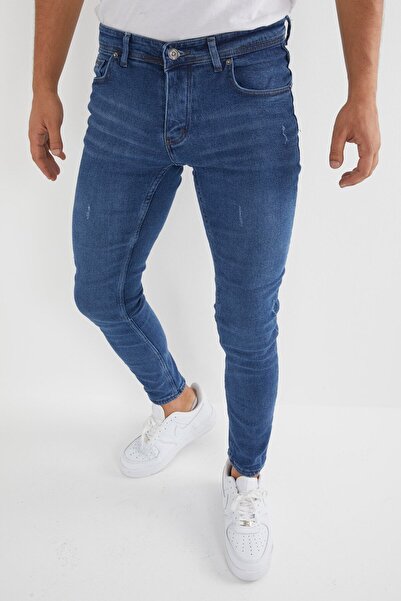 Newtime Чоловічі джинси Slim Fit з еластаном, сині з заклепками