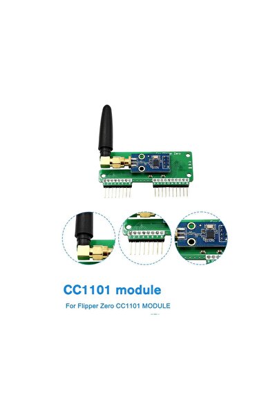 UnderShop External Module for Flipper Zero CC1011 - Extends Sub-GHz Range, 433Mhz Antenna