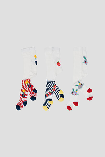 Defne Baby 3 Pieces Cute Rabbit Bunny Strawberry Patterned Girls' and Baby Pa...