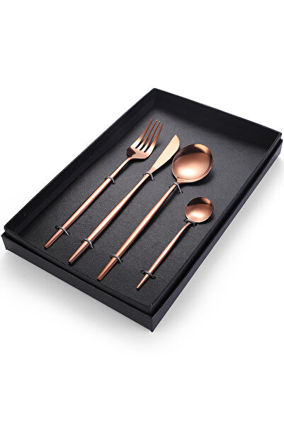 Trendy's Set of 4 stainless steel cutlery, TRENDY'S rose