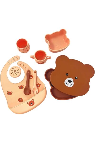 Twisoo Silicone Baby Feeding Plate Set 9-Pieces - Complete Self-Feeding Set w...