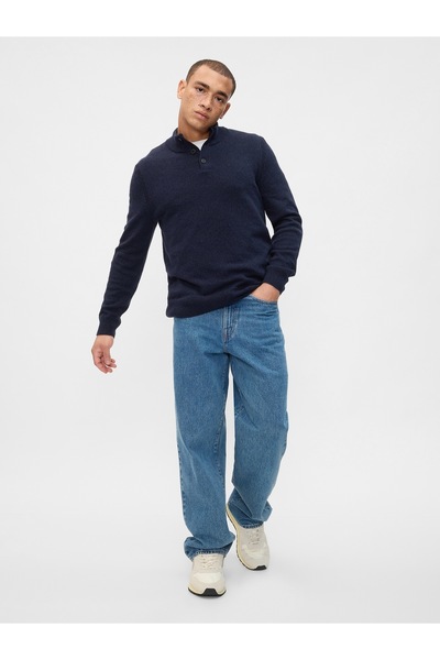 GAP ErkekMockneck Henley Kazak