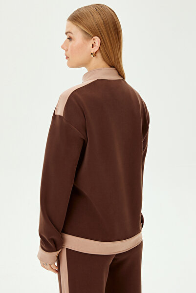 Allyco Gold Buttoned Contrast Striped Modal Fabric Blended Comfortable Fit Knitted Sweatsirt