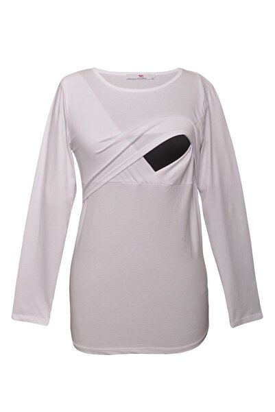 Luvmabelly 2701-2708 Βαμβακερό μακρυμάνικο μπλουζάκι μητρότητας θηλασμού